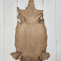 ワニ革　クロコ　半艶マット　ミンク　No.C008945 1枚目の画像