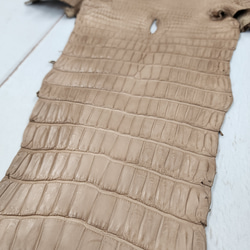 ワニ革　クロコ　半艶マット　ミンク　No.C008945 16枚目の画像