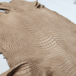 ワニ革　クロコ　半艶マット　ミンク　No.C008945 15枚目の画像