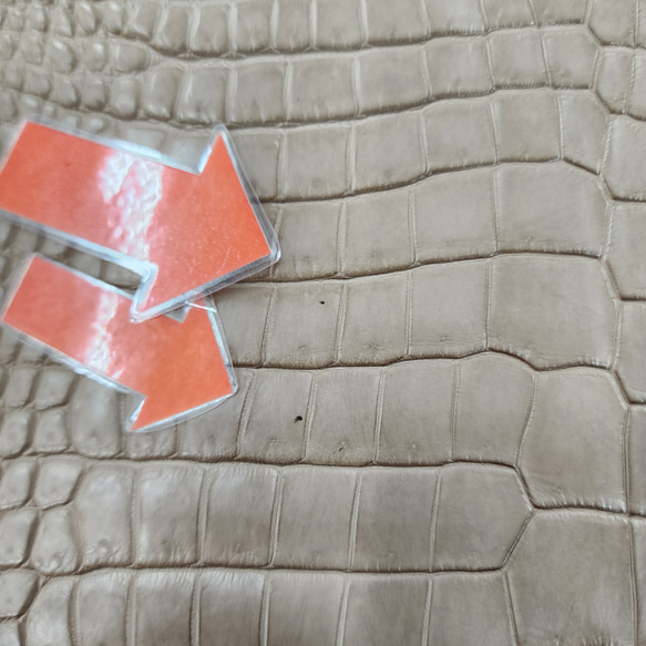 ワニ革　クロコ　半艶マット　ミンク　No.C008946 11枚目の画像