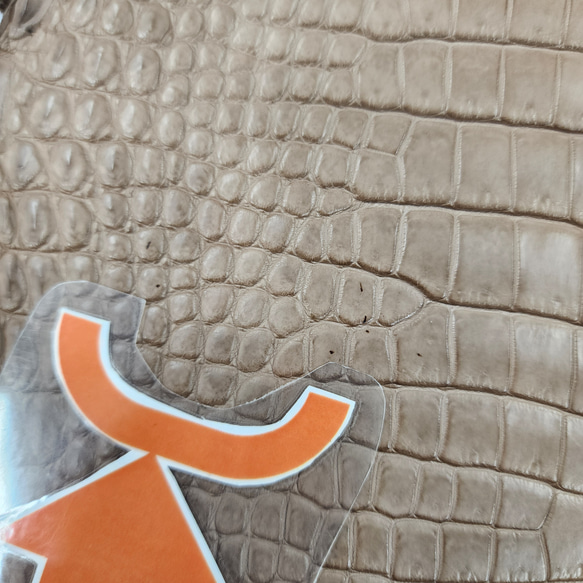 ワニ革　クロコ　半艶マット　ミンク　No.C008946 12枚目の画像
