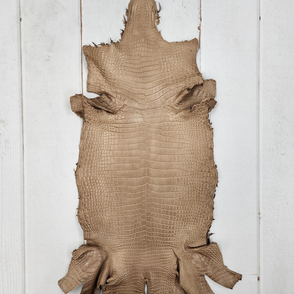 ワニ革　クロコ　半艶マット　ミンク　No.C008946 1枚目の画像