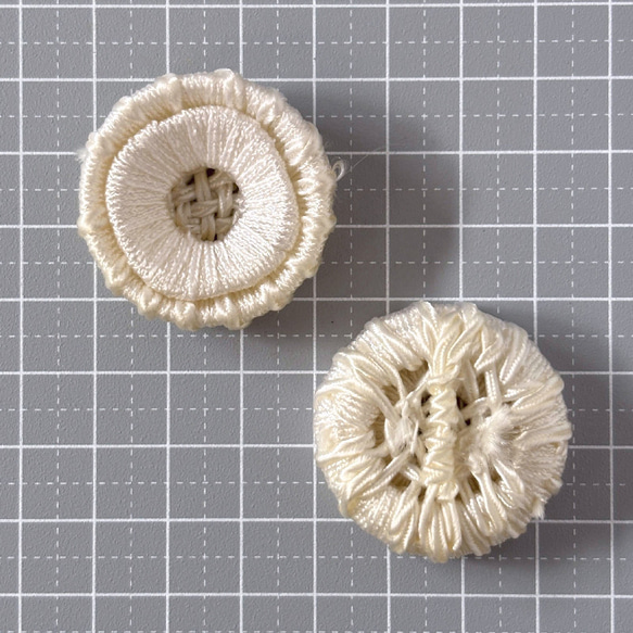 ボタン レトロ 円形 サークル 紐 ホワイト 34mm 4個セット eu-065 3枚目の画像