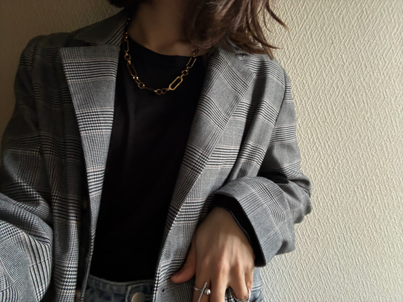 ー anguleux necklaceー　サージカルステンレス　チェーンネックレス　ネックレス　アレルギー対応 15枚目の画像