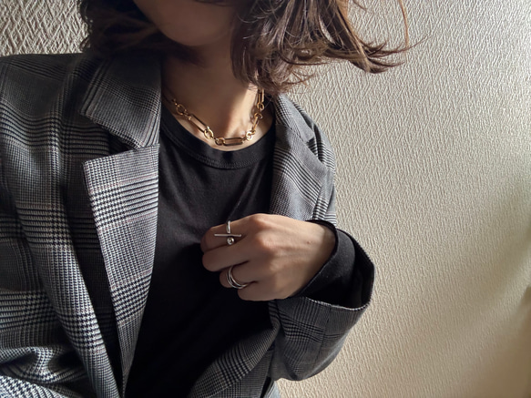 ー anguleux necklaceー　サージカルステンレス　チェーンネックレス　ネックレス　アレルギー対応 18枚目の画像