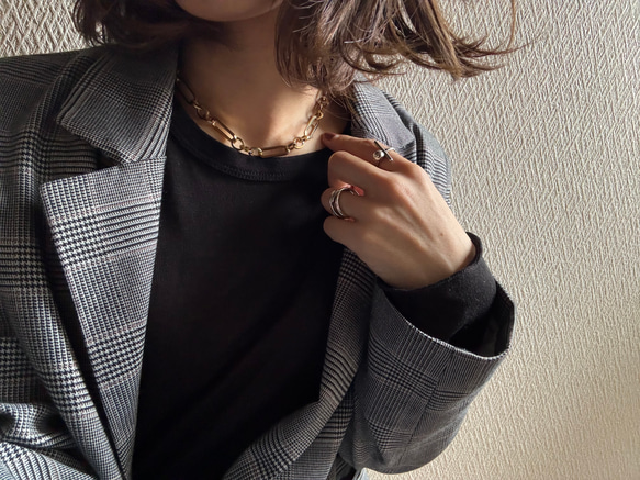 ー anguleux necklaceー　サージカルステンレス　チェーンネックレス　ネックレス　アレルギー対応 11枚目の画像