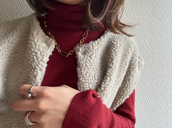 ー anguleux necklaceー　サージカルステンレス　チェーンネックレス　ネックレス　アレルギー対応 20枚目の画像