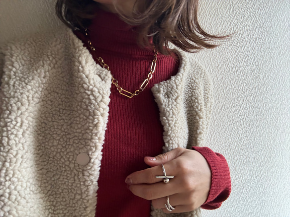ー anguleux necklaceー　サージカルステンレス　チェーンネックレス　ネックレス　アレルギー対応 1枚目の画像