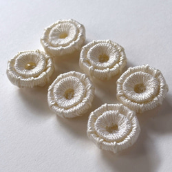 ボタン レトロ 円形 サークル 紐 ホワイト 22mm 6個セット eu-066 2枚目の画像