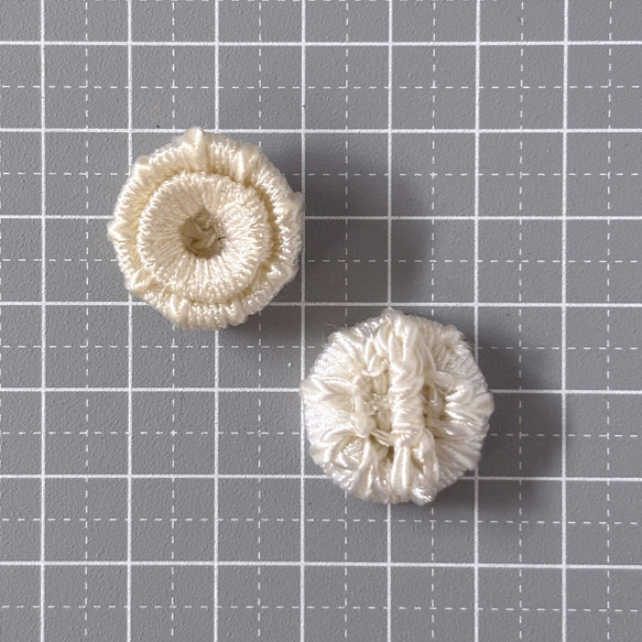 ボタン レトロ 円形 サークル 紐 ホワイト 22mm 6個セット eu-066 3枚目の画像