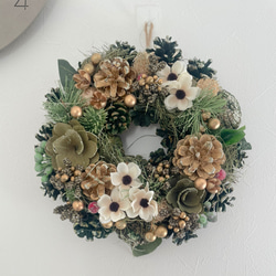 松ぼっくりのグリーンリース ☆送料無料！松ぼっくりのグリーンリース 1点限り リース my craft