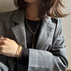 ーanguleux braceletー　ブレスレット　チェーンブレスレット　サージカルステンレス　アンティークゴールド 15枚目の画像