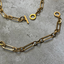 ーanguleux braceletー　ブレスレット　チェーンブレスレット　サージカルステンレス　アンティークゴールド 3枚目の画像
