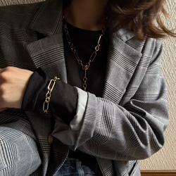 ーanguleux braceletー　ブレスレット　チェーンブレスレット　サージカルステンレス　アンティークゴールド 2枚目の画像