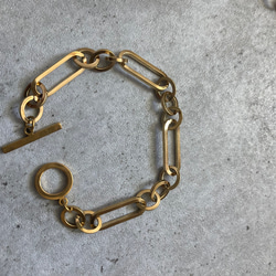 ーanguleux braceletー　ブレスレット　チェーンブレスレット　サージカルステンレス　アンティークゴールド 4枚目の画像