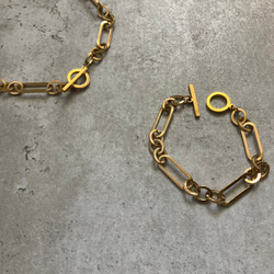 ーanguleux braceletー　ブレスレット　チェーンブレスレット　サージカルステンレス　アンティークゴールド 11枚目の画像