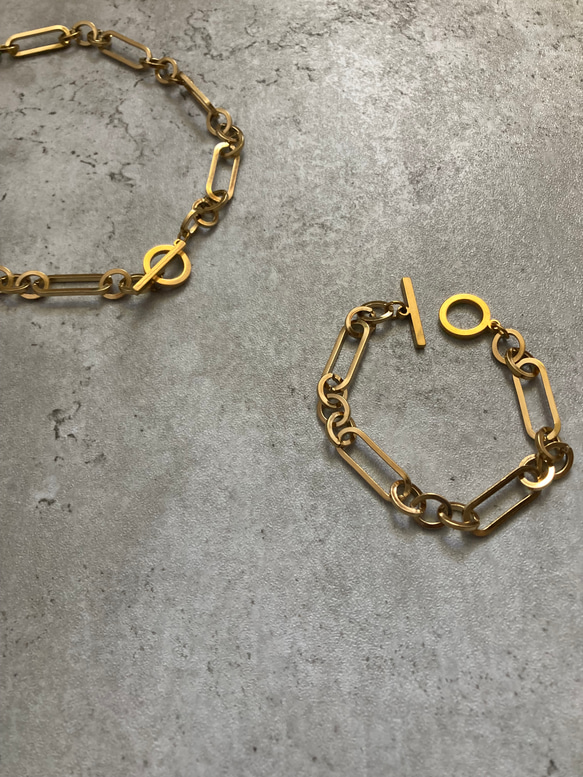 ーanguleux braceletー　ブレスレット　チェーンブレスレット　サージカルステンレス　アンティークゴールド 11枚目の画像