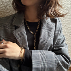 ーanguleux braceletー　ブレスレット　チェーンブレスレット　サージカルステンレス　アンティークゴールド 16枚目の画像