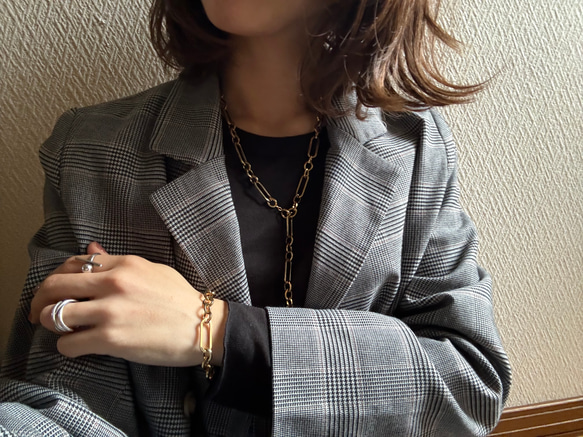 ーanguleux braceletー　ブレスレット　チェーンブレスレット　サージカルステンレス　アンティークゴールド 16枚目の画像