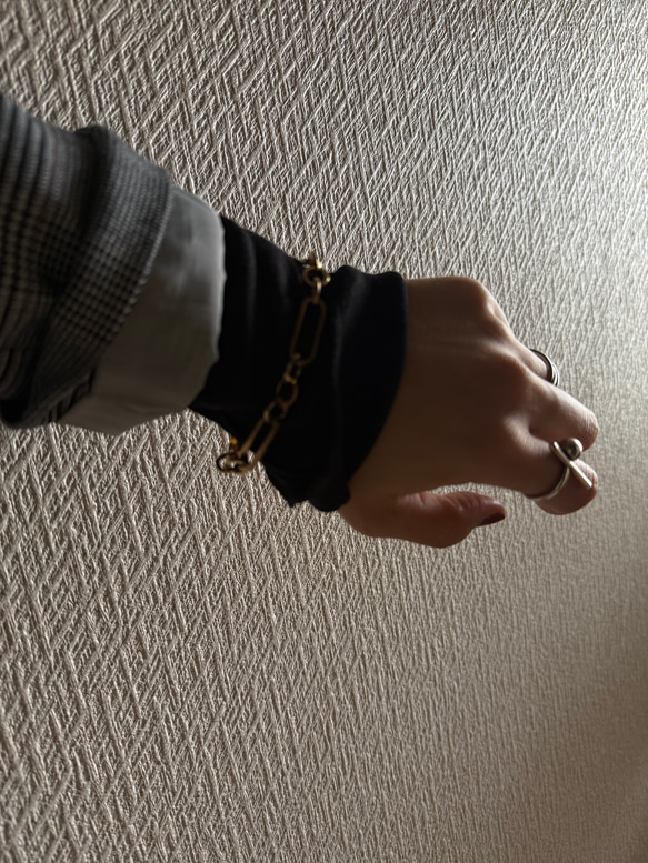 ーanguleux braceletー　ブレスレット　チェーンブレスレット　サージカルステンレス　アンティークゴールド 20枚目の画像