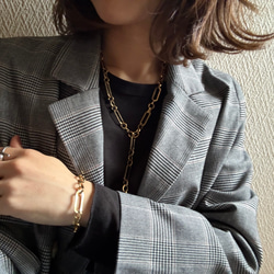 ーanguleux braceletー　ブレスレット　チェーンブレスレット　サージカルステンレス　アンティークゴールド 13枚目の画像