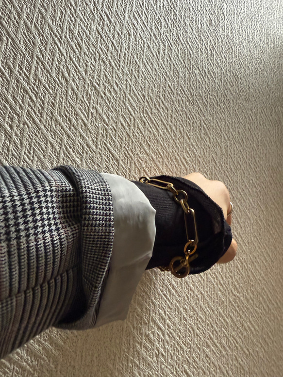 ーanguleux braceletー　ブレスレット　チェーンブレスレット　サージカルステンレス　アンティークゴールド 17枚目の画像