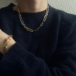 ーanguleux braceletー　ブレスレット　チェーンブレスレット　サージカルステンレス　アンティークゴールド 12枚目の画像