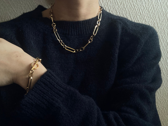 ーanguleux braceletー　ブレスレット　チェーンブレスレット　サージカルステンレス　アンティークゴールド 12枚目の画像