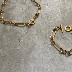 ーanguleux braceletー　ブレスレット　チェーンブレスレット　サージカルステンレス　アンティークゴールド 6枚目の画像