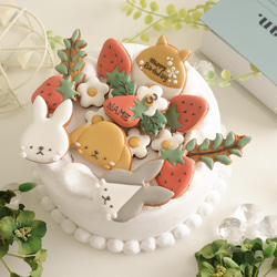 苺アイシングクッキー♡白うさぎ 苺アイシングクッキー♡白うさぎ