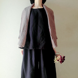 【新作数量限定】千鳥格子　ゆるっと♡着回せるタキシードカラーのさまになるリネンジャケット　セットアップも♡　 7枚目の画像