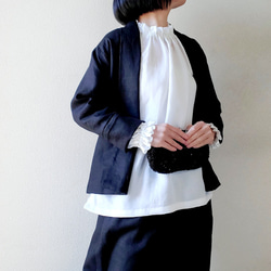 【新作数量限定】千鳥格子　ゆるっと♡着回せるタキシードカラーのさまになるリネンジャケット　セットアップも♡　 19枚目の画像