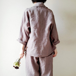 【新作数量限定】千鳥格子　ゆるっと♡着回せるタキシードカラーのさまになるリネンジャケット　セットアップも♡　 14枚目の画像