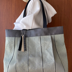 受注生産】倉敷畳縁シンプルリボントートバッグ(ダークレッド