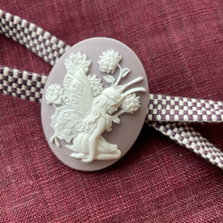 キュートな天使の帯留め　ラベンダー　三分紐つき 1枚目の画像