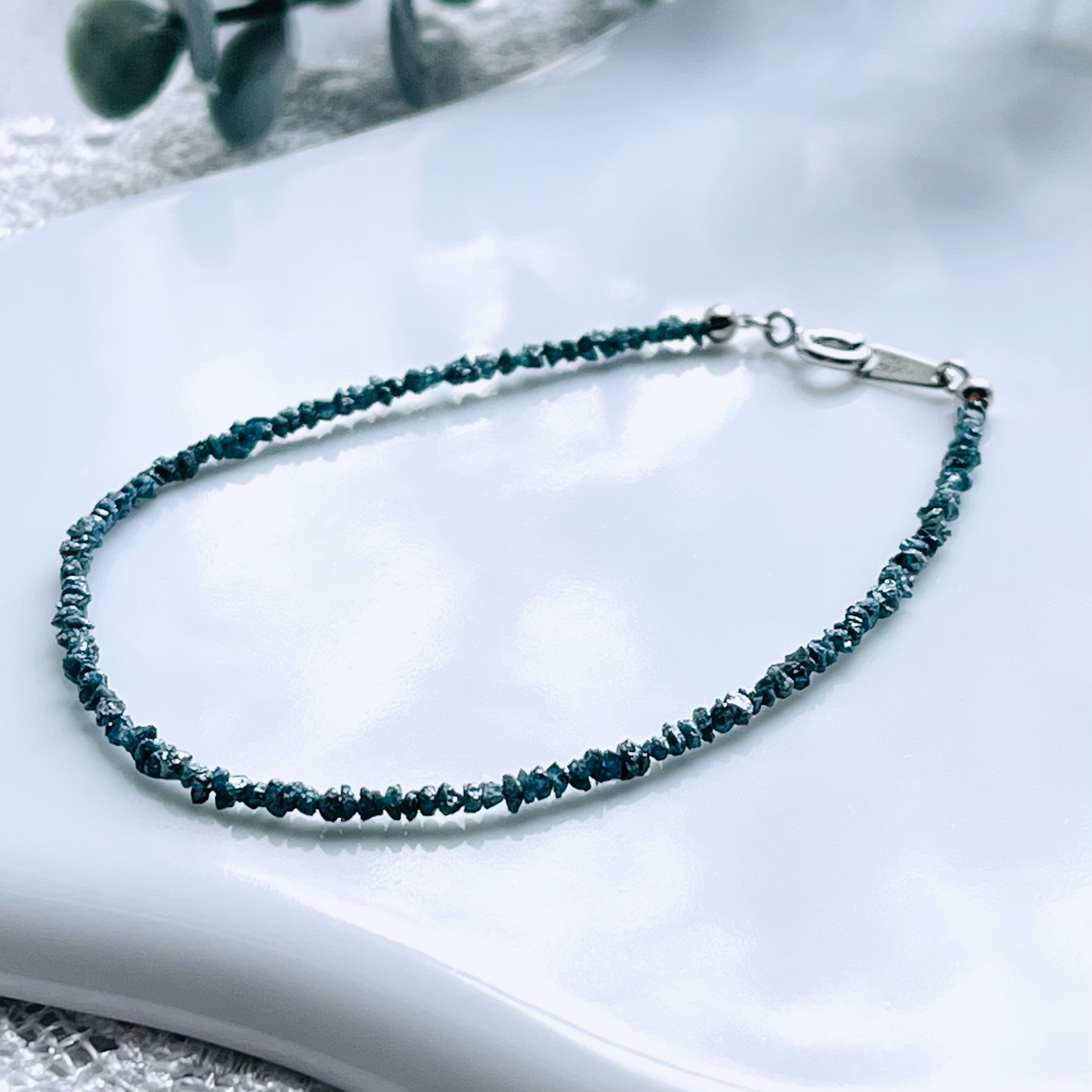 SV925 天然ブルーダイヤモンドブレス