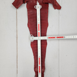 ワニ革 クレイフィニッシュ  デンスレッド　No.C008702 7枚目の画像