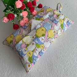 エコティッシュカバー☆マスクストッカー♪インコちゃん☆いっぱい♪2カラー 1枚目の画像