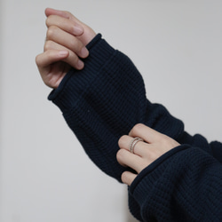 季節の移り変わりに寄り添う　コットン100％カーディガン　ニット　紺色 250917-2 11枚目の画像