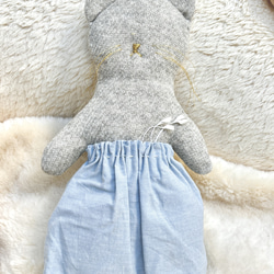 ねこのぬいぐるみ　【blue skirt】 2枚目の画像