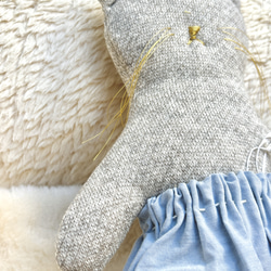 ねこのぬいぐるみ　【blue skirt】 3枚目の画像