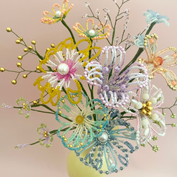 ビーズフラワー　ブーケ（パステルミックス） 4枚目の画像