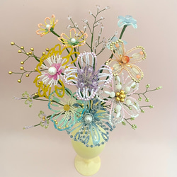 ビーズフラワー　ブーケ（パステルミックス） 2枚目の画像