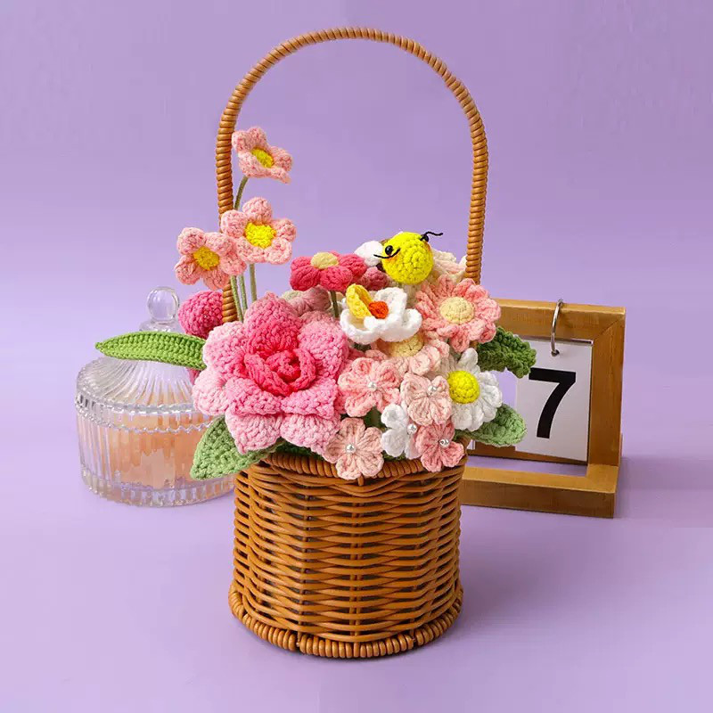 毛糸 花束 枯れない花束 手作り手編み 結婚式 出産祝い 誕生日 プレゼント お礼 入学式 卒業式【デイジー】1点