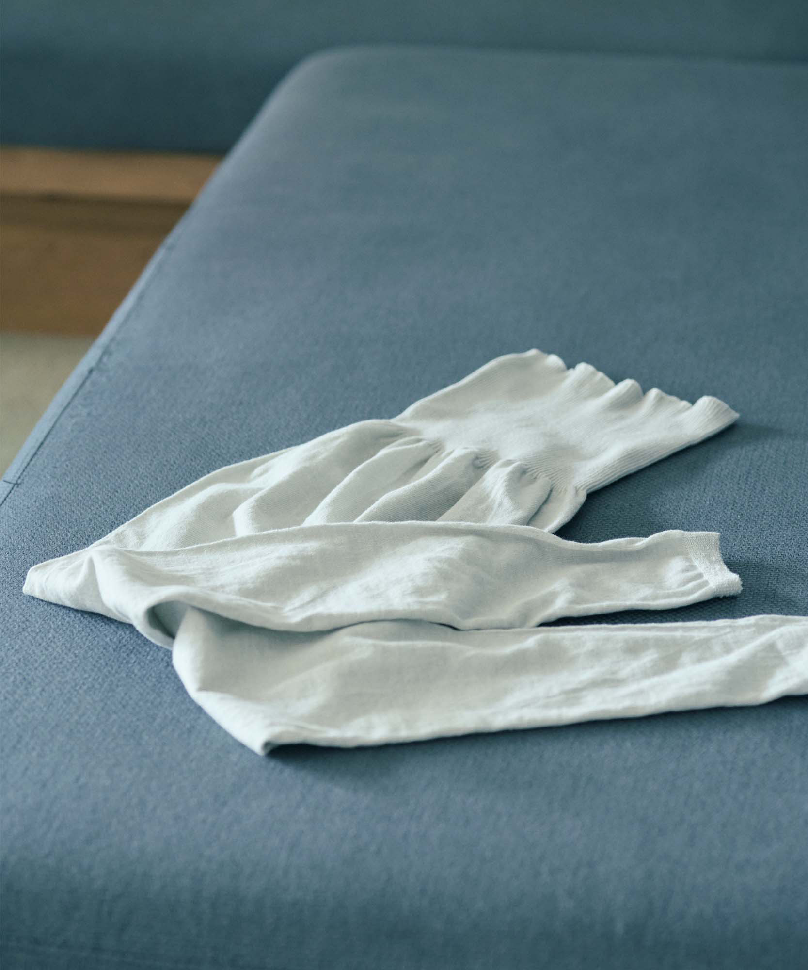 【無縫製オーガニックコットン】ハイウエストレギンス　うすぐもり（blue gray）