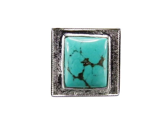 逸品一点物大粒ターコイズ指輪シルバー925リング15号天然石U0642RYZa