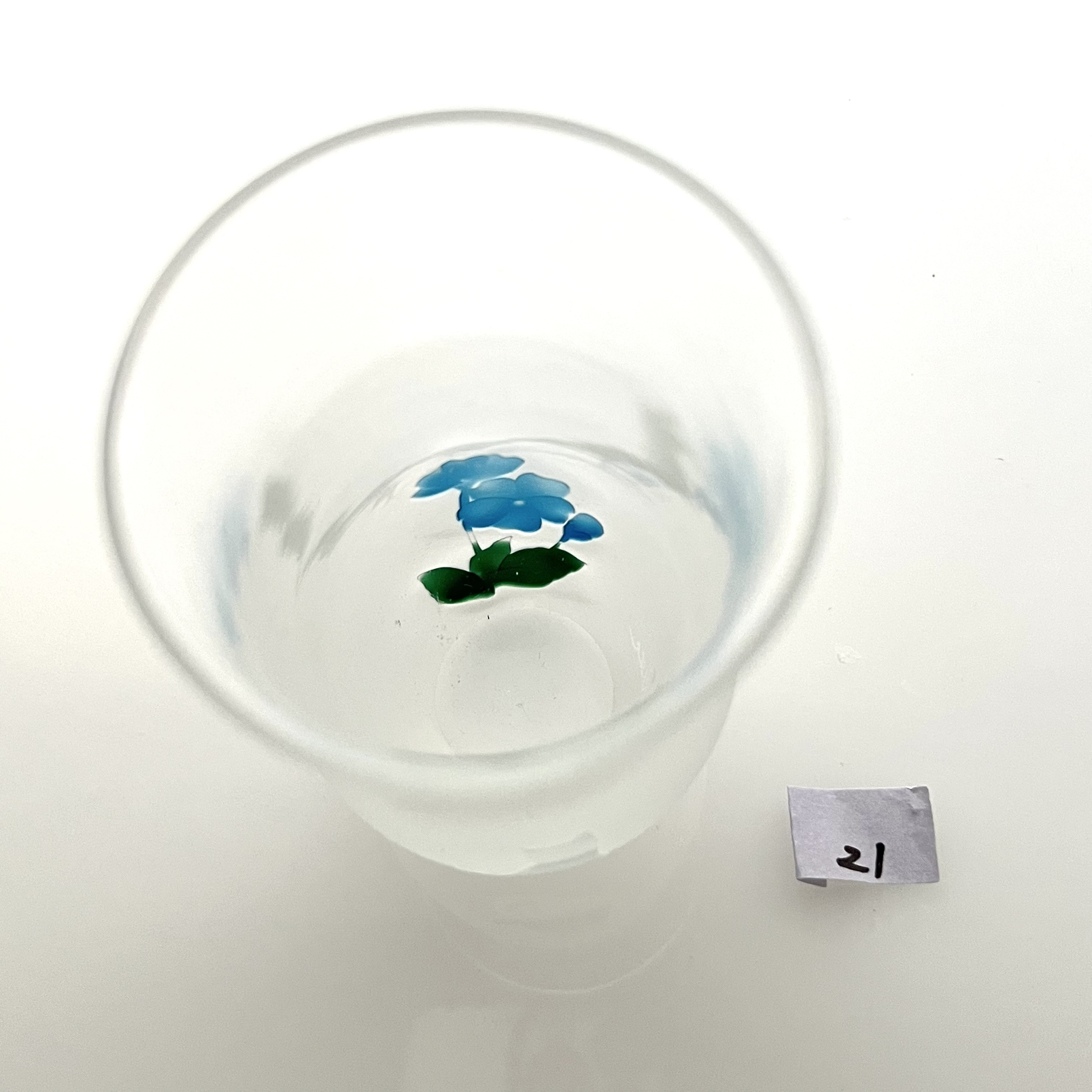 【SALE】ーねこと花のスリムグラスーNo.21 日常を彩るひと口サイズギフト（ラッピング込み・水色）