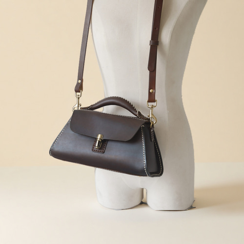 本革 ハンドメイド バッグ 手染めレザー 小さめ ショルダー