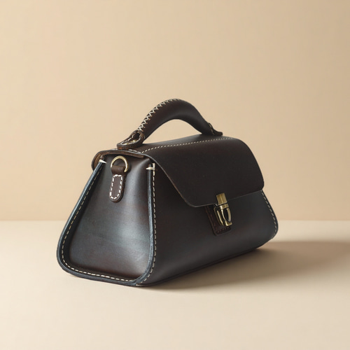 本革 ハンドメイド バッグ 手染めレザー 小さめ ショルダー