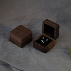 木製リングケース　２個用　ペアリングケース　結婚指輪　ジュエリーボックス 5枚目の画像